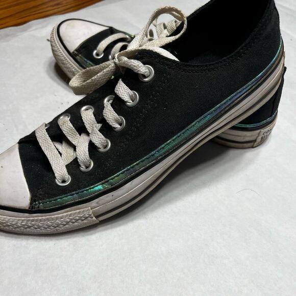 Converse, All Star, black, lace up, fashion sneakers, women's size 8 - Picture 2 of 8